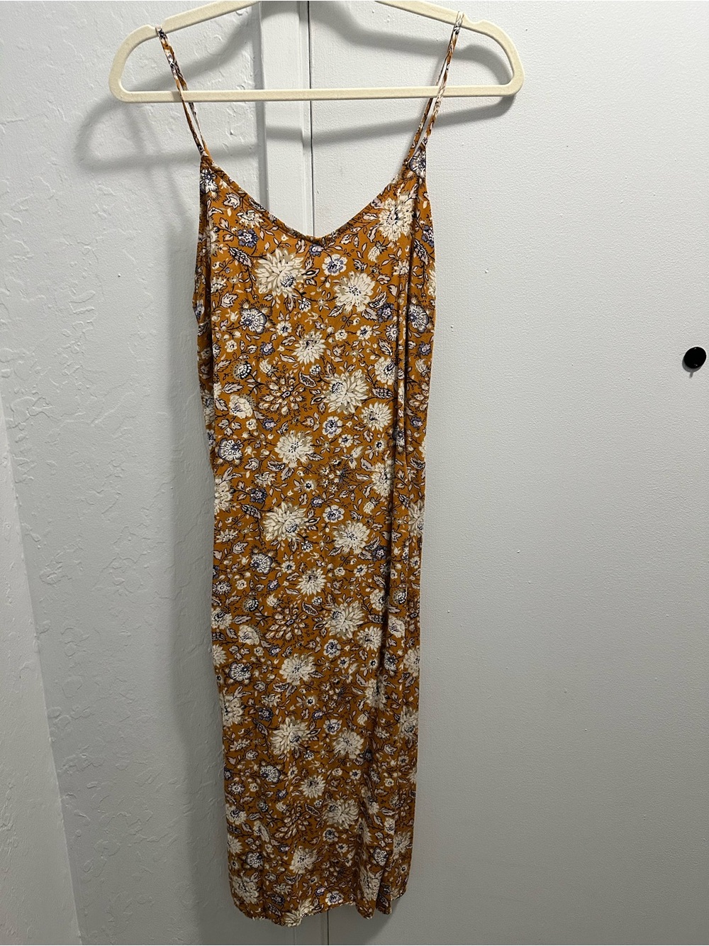 Old Navy Mustard Floral Slip Maxi Dress